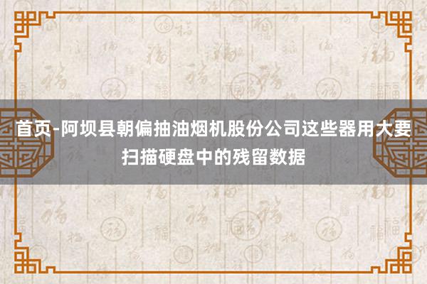 首页-阿坝县朝偏抽油烟机股份公司这些器用大要扫描硬盘中的残留数据
